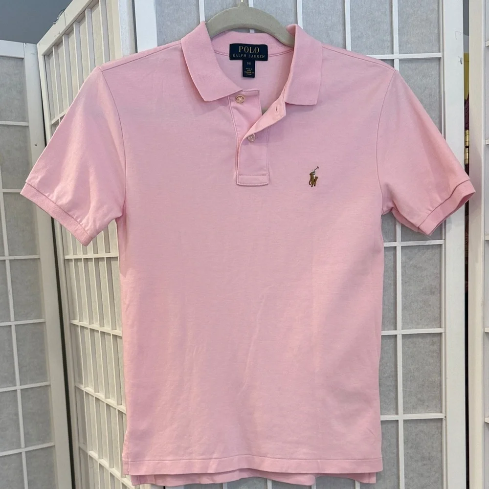 Polo Ralph Lauren Boys Soft Cotton Carmel  Pink Polo Shirt